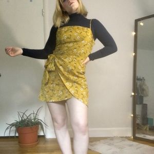 Floral Yellow Mini Dress